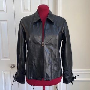 Faux Leather Women Moto Jacket  -Size Small Pre-Owned
